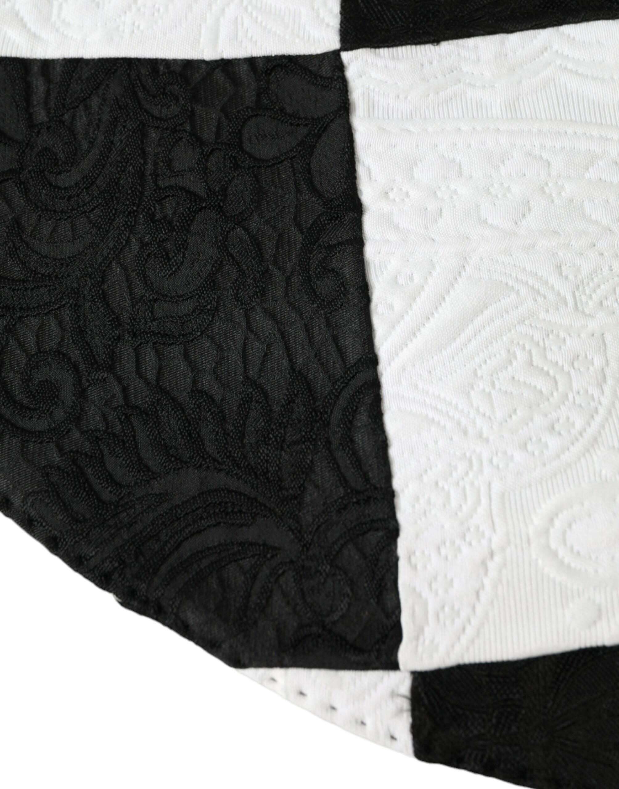 Dolce & Gabbana Black White Checkered Wide Brim Floppy Hat -   -  Dolce & Gabbana.