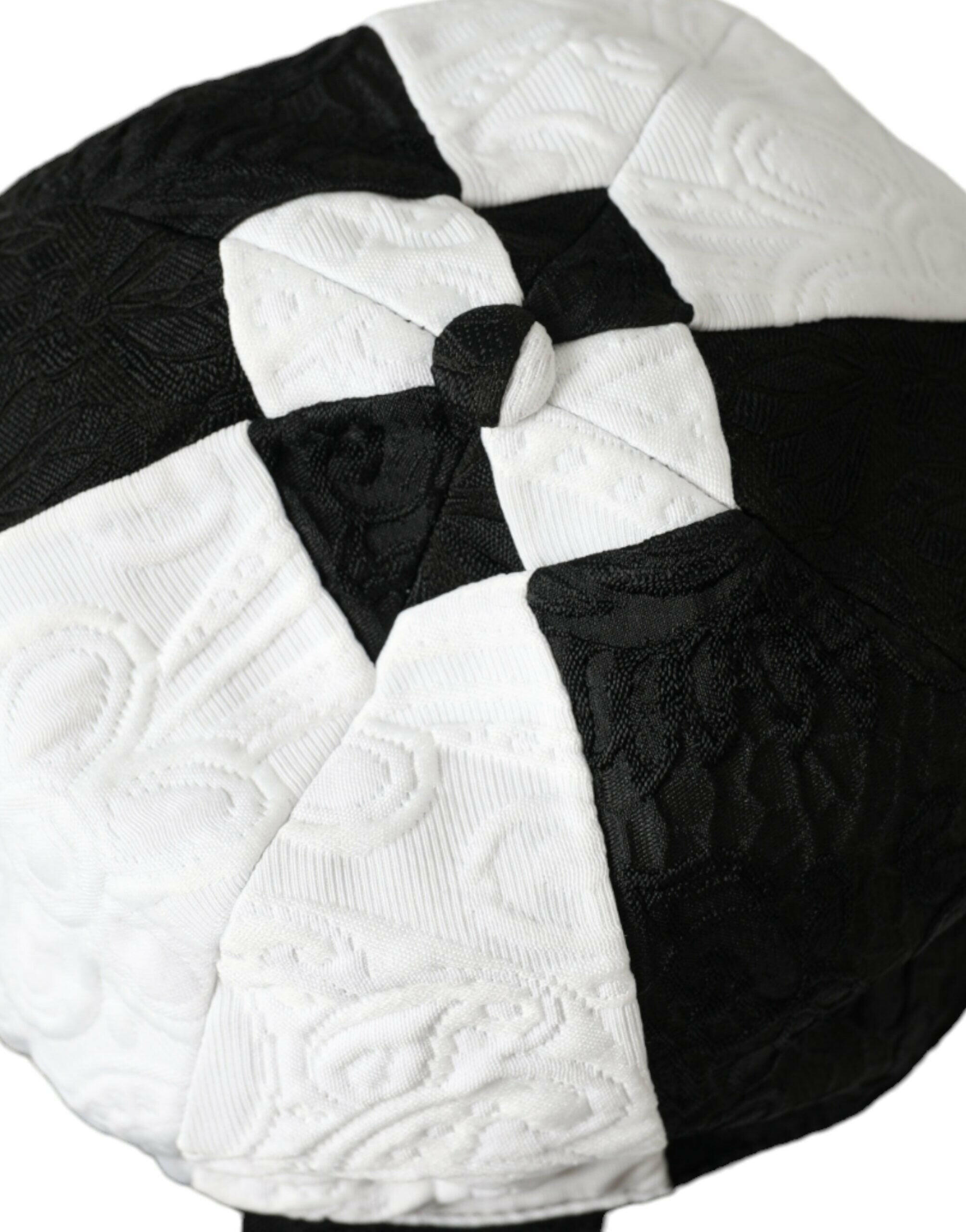 Dolce & Gabbana Black White Checkered Wide Brim Floppy Hat -   -  Dolce & Gabbana.