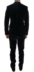 Dolce & Gabbana Blue Velvet Two Button Slim 3 Piece Suit -   -  Dolce & Gabbana.