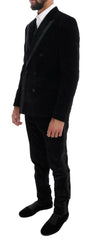 Dolce & Gabbana Black Velvet Slim Double Breasted Suit -   -  Dolce & Gabbana.