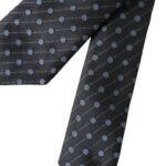 Dolce & Gabbana Black Blue Polka Dot Silk Adjustable Men Tie -  Neckties, Men -  Dolce & Gabbana.