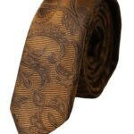 Dolce & Gabbana Brown Floral 100% Silk Adjustable Men Tie -  Neckties, Men -  Dolce & Gabbana.