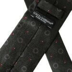 Dolce & Gabbana Dark Gray 100% Silk Fantasy Adjustable Men Tie -  Neckties, Men -  Dolce & Gabbana.
