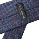 Dolce & Gabbana Navy Blue Silk Patterned Adjustable Men Tie -  Neckties, Men -  Dolce & Gabbana.