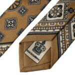Dolce & Gabbana Yellow 100% Silk Wheel Print Adjustable Men Tie -  Neckties, Men -  Dolce & Gabbana.