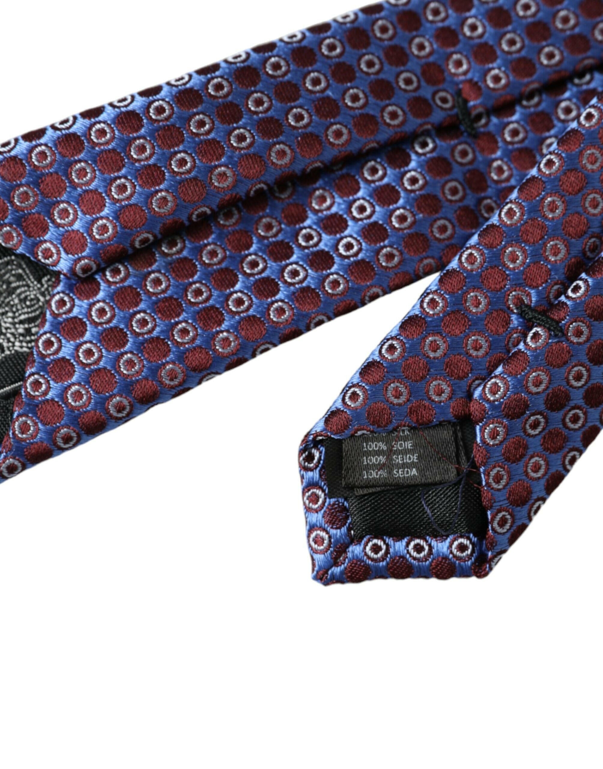 Dolce & Gabbana Blue Purple Patterned Silk Adjustable Men Tie -  Neckties, Men -  Dolce & Gabbana.