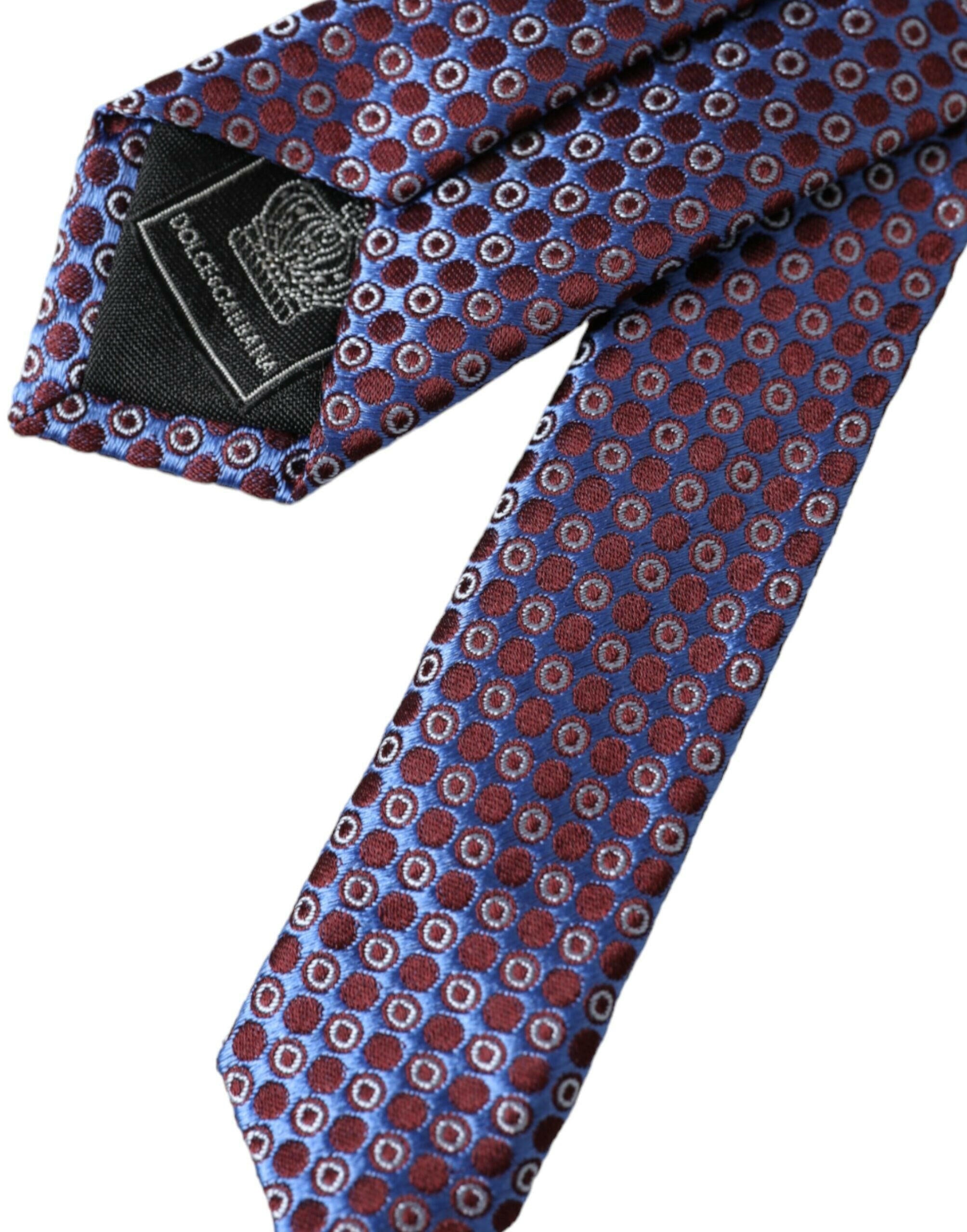 Dolce & Gabbana Blue Purple Patterned Silk Adjustable Men Tie -  Neckties, Men -  Dolce & Gabbana.