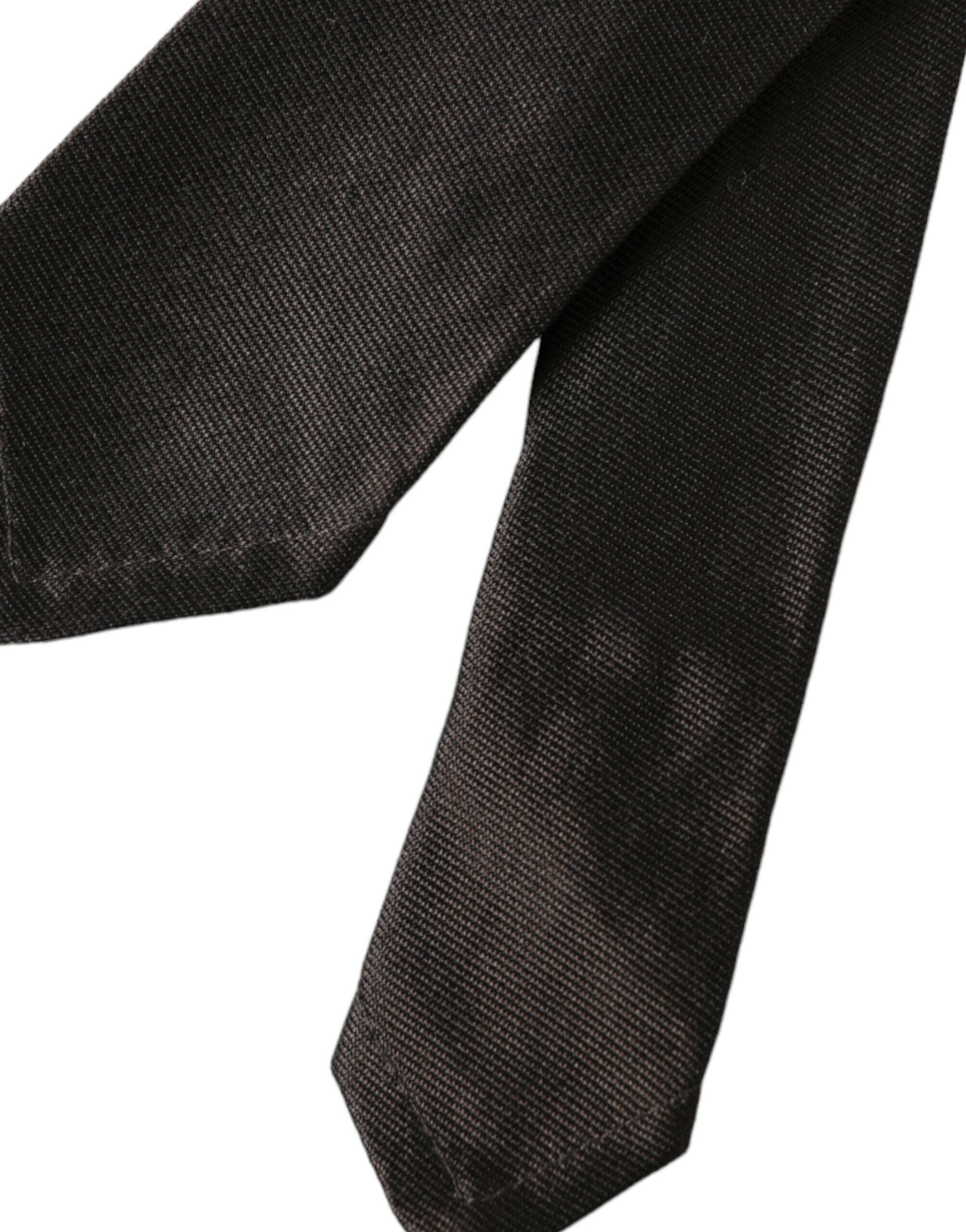 Dolce & Gabbana Brown Solid 100% Silk Adjustable Tie -  Neckties, Men -  Dolce & Gabbana.