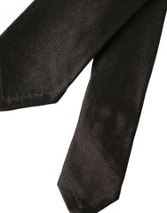 Dolce & Gabbana Brown Solid 100% Silk Adjustable Tie -  Neckties, Men -  Dolce & Gabbana.
