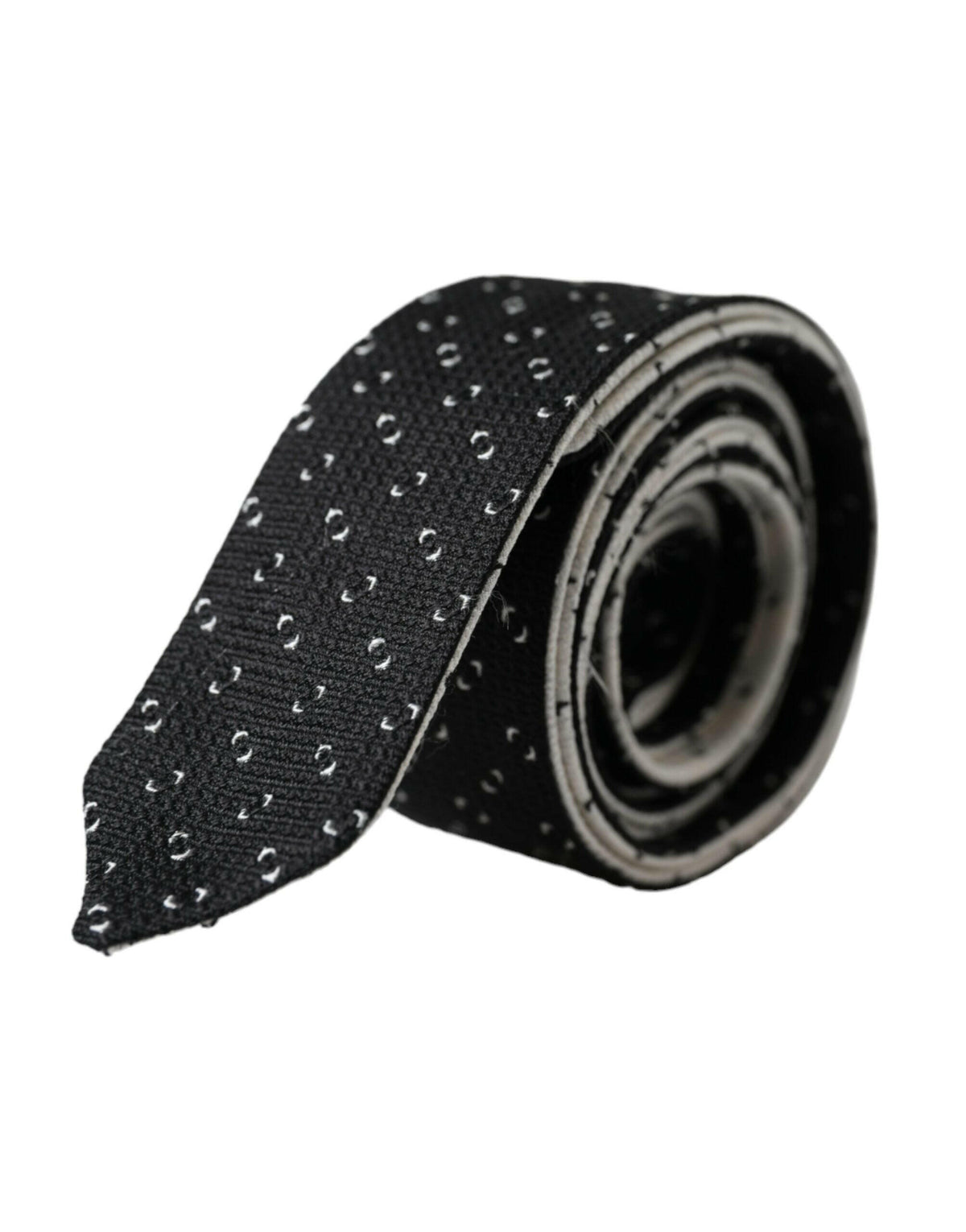Dolce & Gabbana Black White Patterned Adjustable Tie -  Neckties, Men -  Dolce & Gabbana.