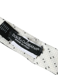 Dolce & Gabbana Black White Patterned Adjustable Tie -  Neckties, Men -  Dolce & Gabbana.