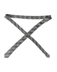 Dolce & Gabbana Black White Stripes Silk Adjustable Tie -  Neckties, Men -  Dolce & Gabbana.