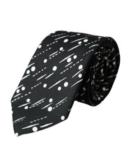 Dolce & Gabbana Black Dotted 100% Silk Adjustable Tie -  Neckties, Men -  Dolce & Gabbana.