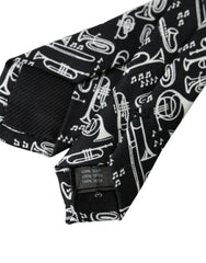 Dolce & Gabbana Black Trumpet Print Silk Adjustable Tie -  Neckties, Men -  Dolce & Gabbana.