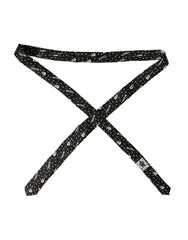Dolce & Gabbana Black Guitar Print Silk Adjustable Tie -  Neckties, Men -  Dolce & Gabbana.