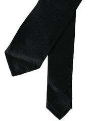 Dolce & Gabbana Black Solid 100% Silk Adjustable Tie -  Neckties, Men -  Dolce & Gabbana.
