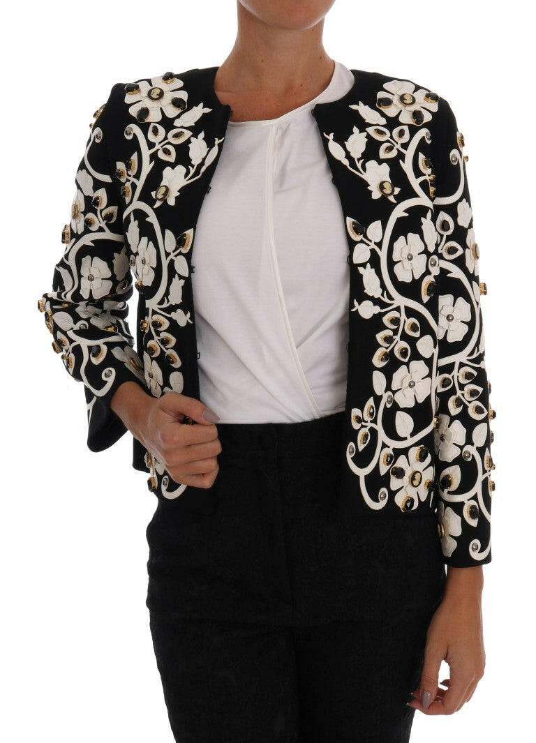 Dolce & Gabbana Black Baroque Floral Crystal Jacket -   -  Dolce & Gabbana.