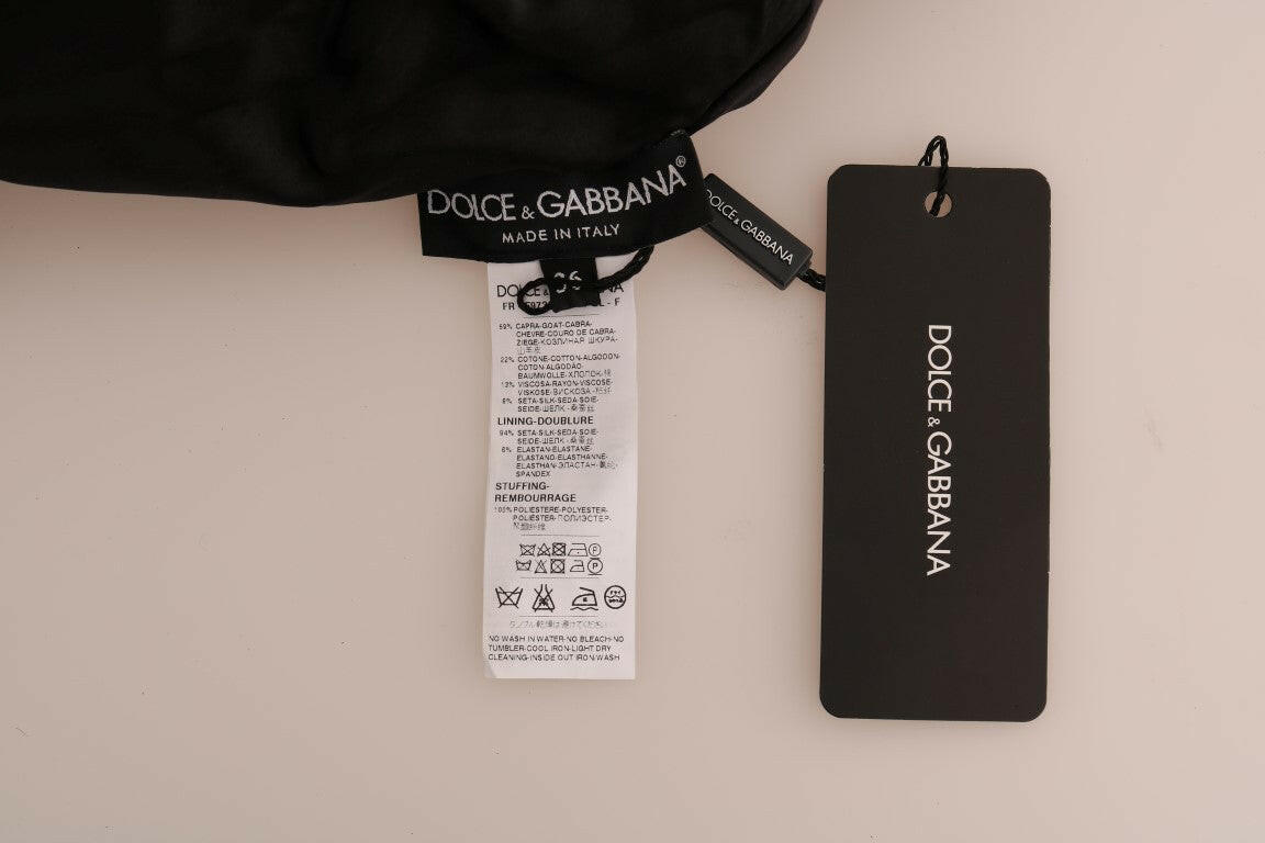 Dolce & Gabbana Black Fur Floral Brocade Zipper Sweater -   -  Dolce & Gabbana.