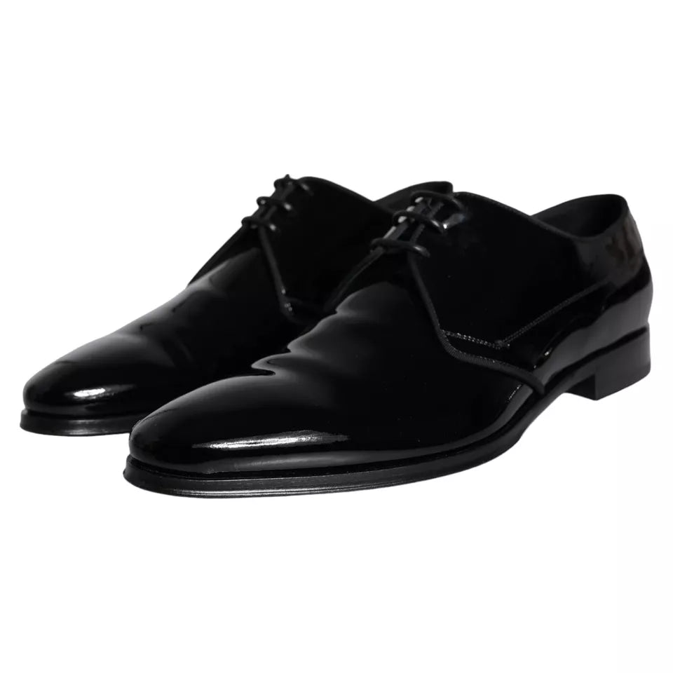 Dolce & Gabbana Black Calfskin Leather Derby Men Dress Shoes -   -  Dolce & Gabbana.