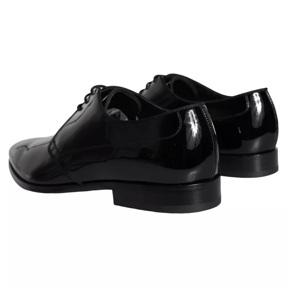 Dolce & Gabbana Black Calfskin Leather Derby Men Dress Shoes -   -  Dolce & Gabbana.