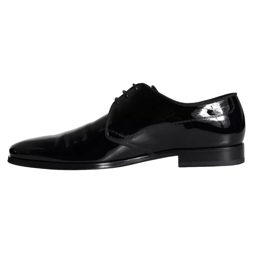 Dolce & Gabbana Black Calfskin Leather Derby Men Dress Shoes -   -  Dolce & Gabbana.