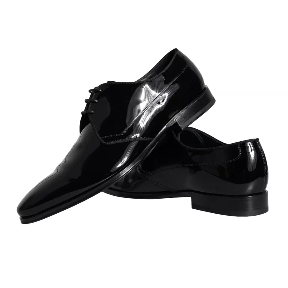 Dolce & Gabbana Black Calfskin Leather Derby Men Dress Shoes -   -  Dolce & Gabbana.