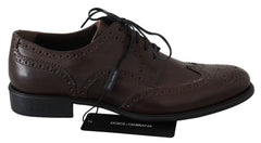 Dolce & Gabbana Brown Leather Brogue Derby Dress Shoes -   -  Dolce & Gabbana.