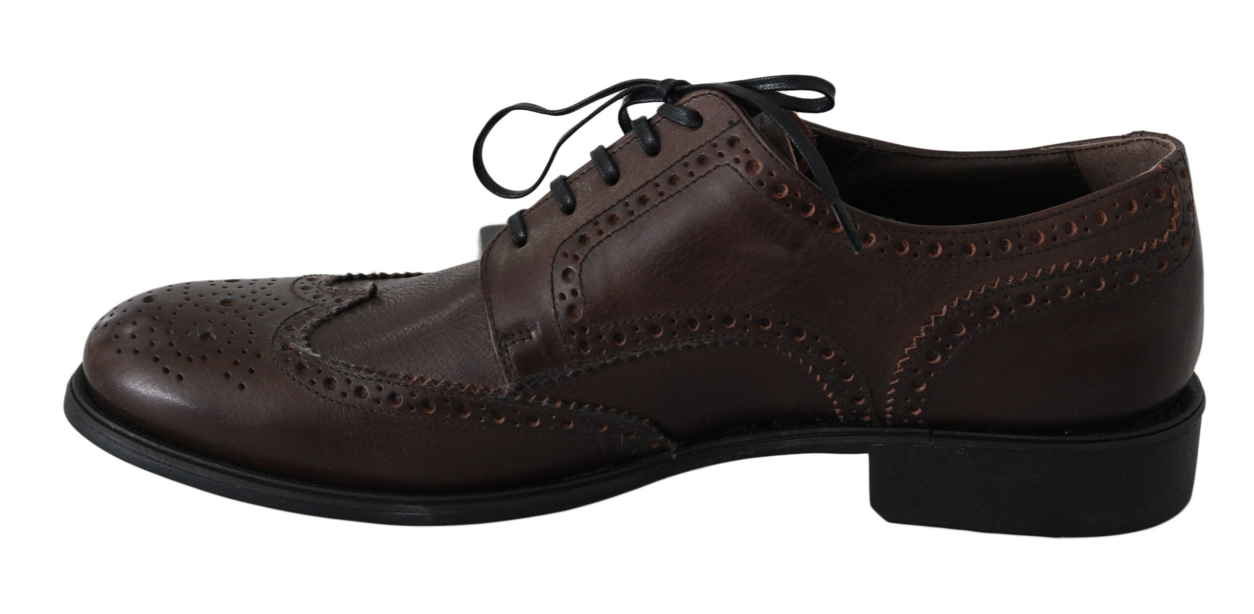 Dolce & Gabbana Brown Leather Brogue Derby Dress Shoes -   -  Dolce & Gabbana.