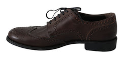 Dolce & Gabbana Brown Leather Brogue Derby Dress Shoes -   -  Dolce & Gabbana.