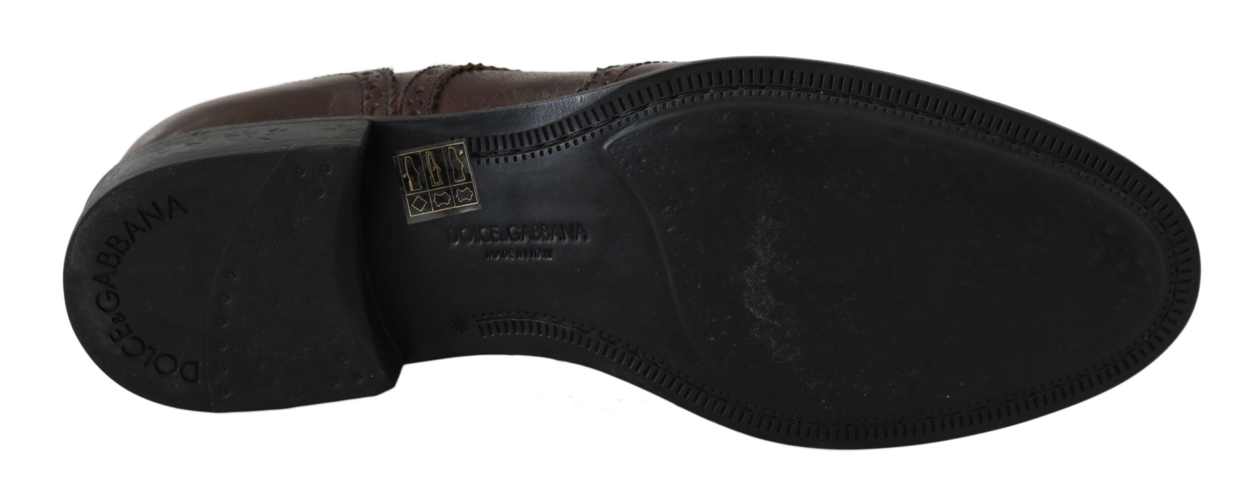 Dolce & Gabbana Brown Leather Brogue Derby Dress Shoes -   -  Dolce & Gabbana.