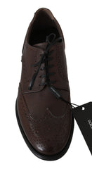 Dolce & Gabbana Brown Leather Brogue Derby Dress Shoes -   -  Dolce & Gabbana.