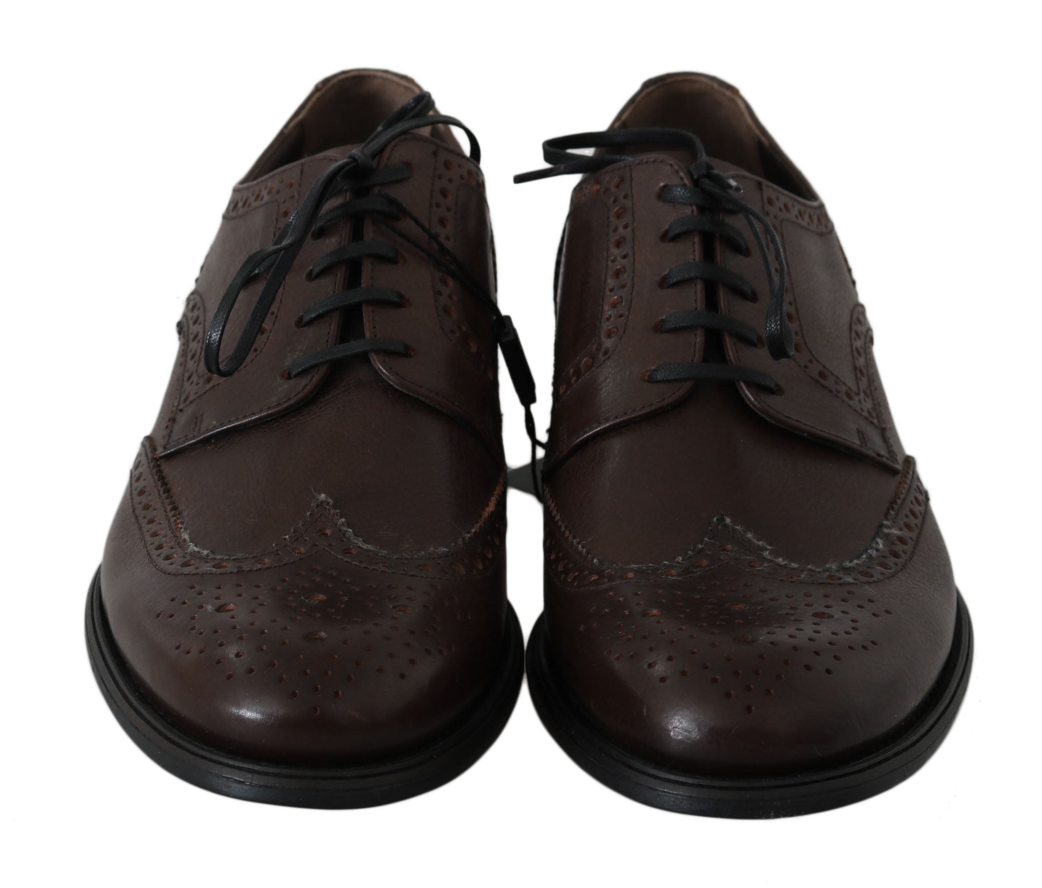 Dolce & Gabbana Brown Leather Brogue Derby Dress Shoes -   -  Dolce & Gabbana.
