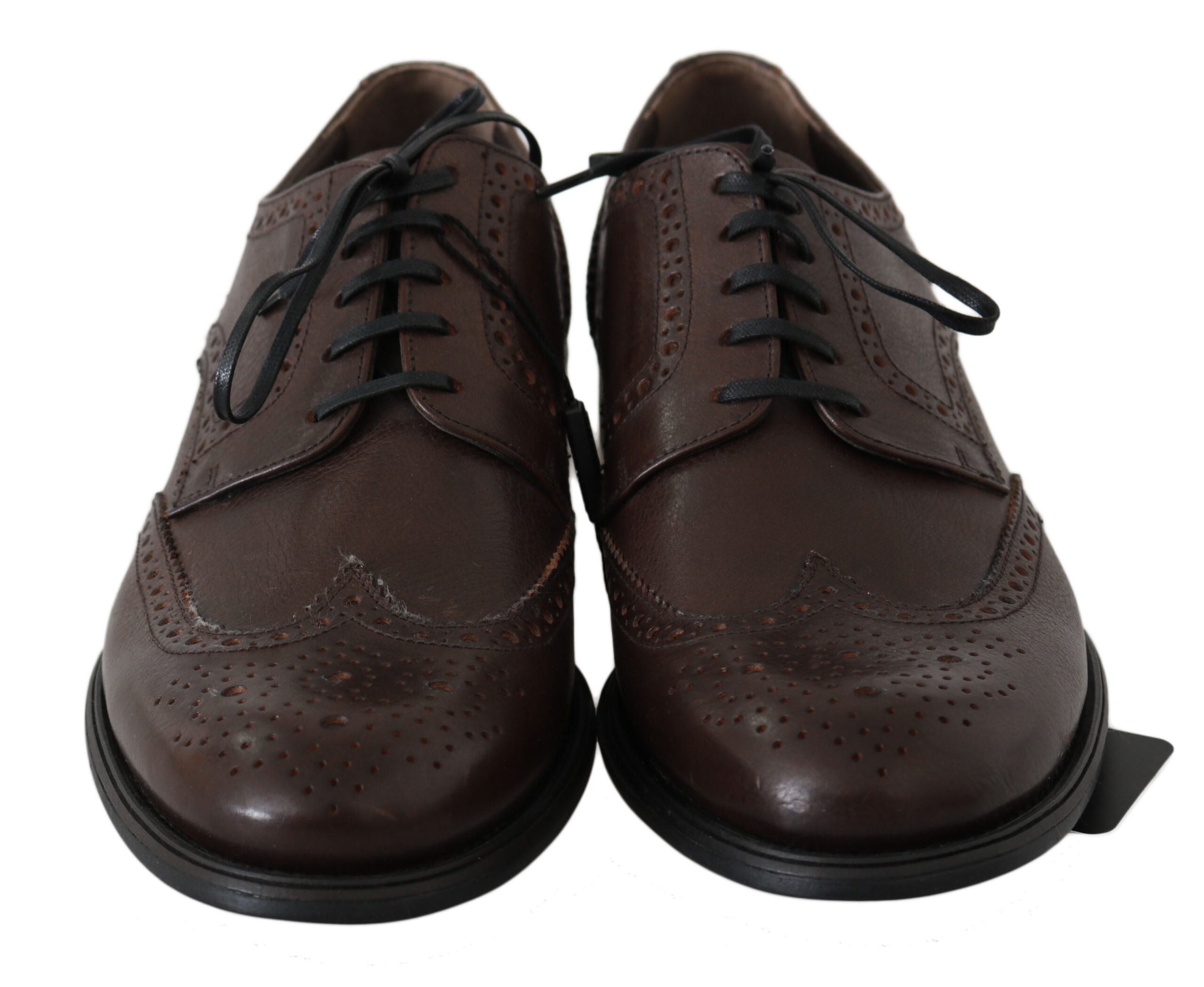 Dolce & Gabbana Brown Leather Brogue Derby Dress Shoes -   -  Dolce & Gabbana.