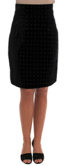 Dolce & Gabbana Dark Green Baroque Velvet Pencil Skirt -   -  Dolce & Gabbana.