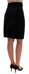 Dolce & Gabbana Dark Green Baroque Velvet Pencil Skirt -   -  Dolce & Gabbana.