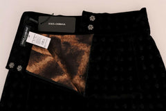 Dolce & Gabbana Dark Green Baroque Velvet Pencil Skirt -   -  Dolce & Gabbana.