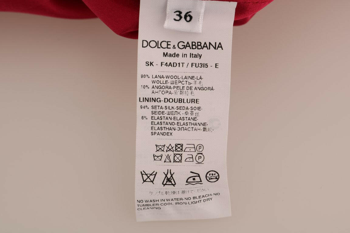 Dolce & Gabbana Pink Wool Knee Long A-Line Skirt -   -  Dolce & Gabbana.