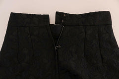 Dolce & Gabbana Black Floral Jacquard Silk A-Line Skirt -   -  Dolce & Gabbana.