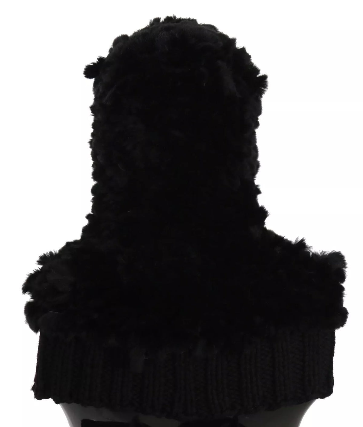 Dolce & Gabbana Black Silver Fox Fur Cashmere Hooded Scarf -   -  Dolce & Gabbana.