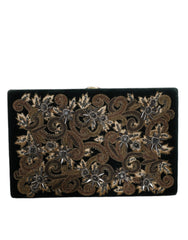 Dolce & Gabbana Black Velvet Gold Frame Clutch Evening Party Purse Bag -  Luxury Clutch Bag for Women -  Dolce & Gabbana.