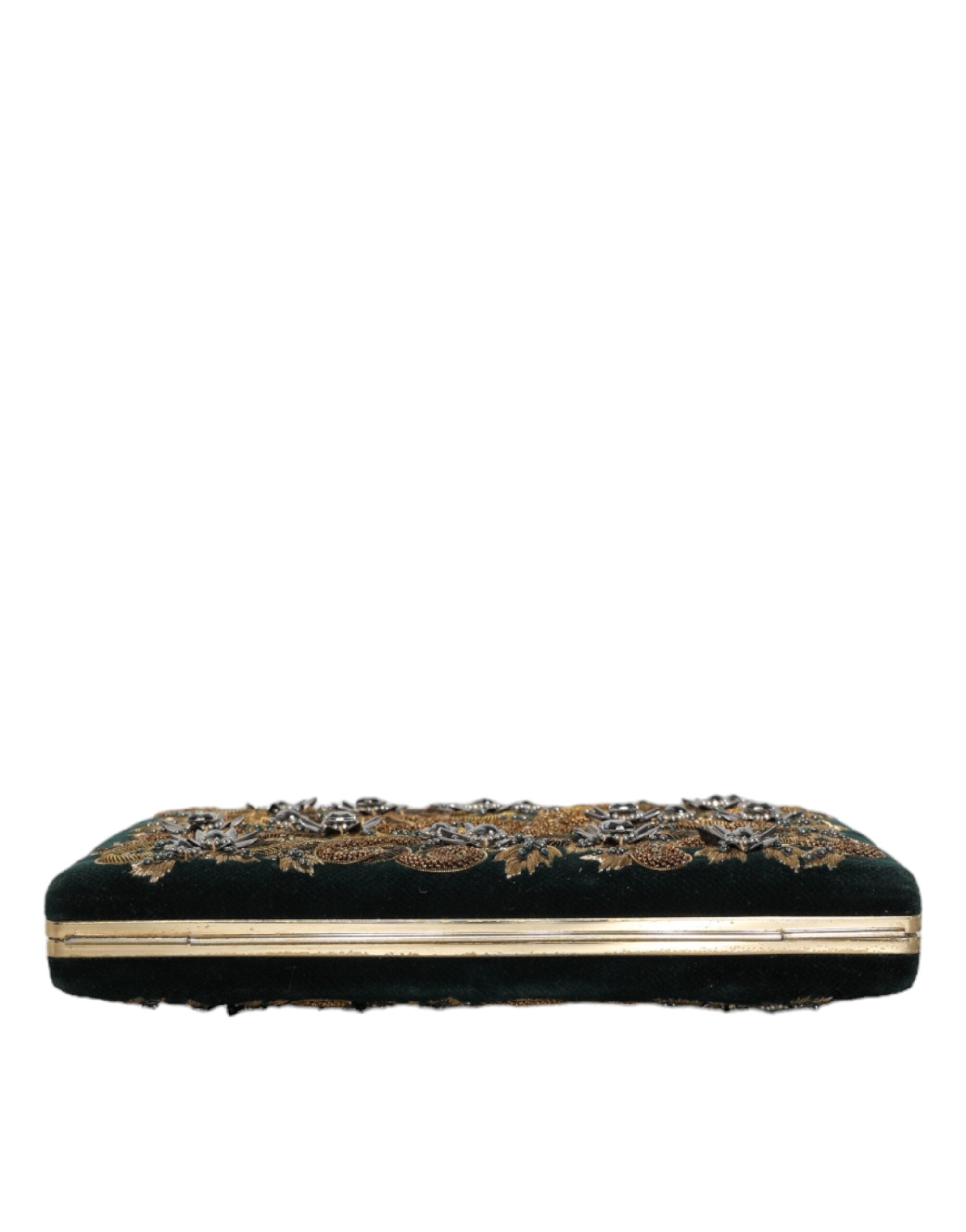 Dolce & Gabbana Black Velvet Gold Frame Clutch Evening Party Purse Bag -  Luxury Clutch Bag for Women -  Dolce & Gabbana.