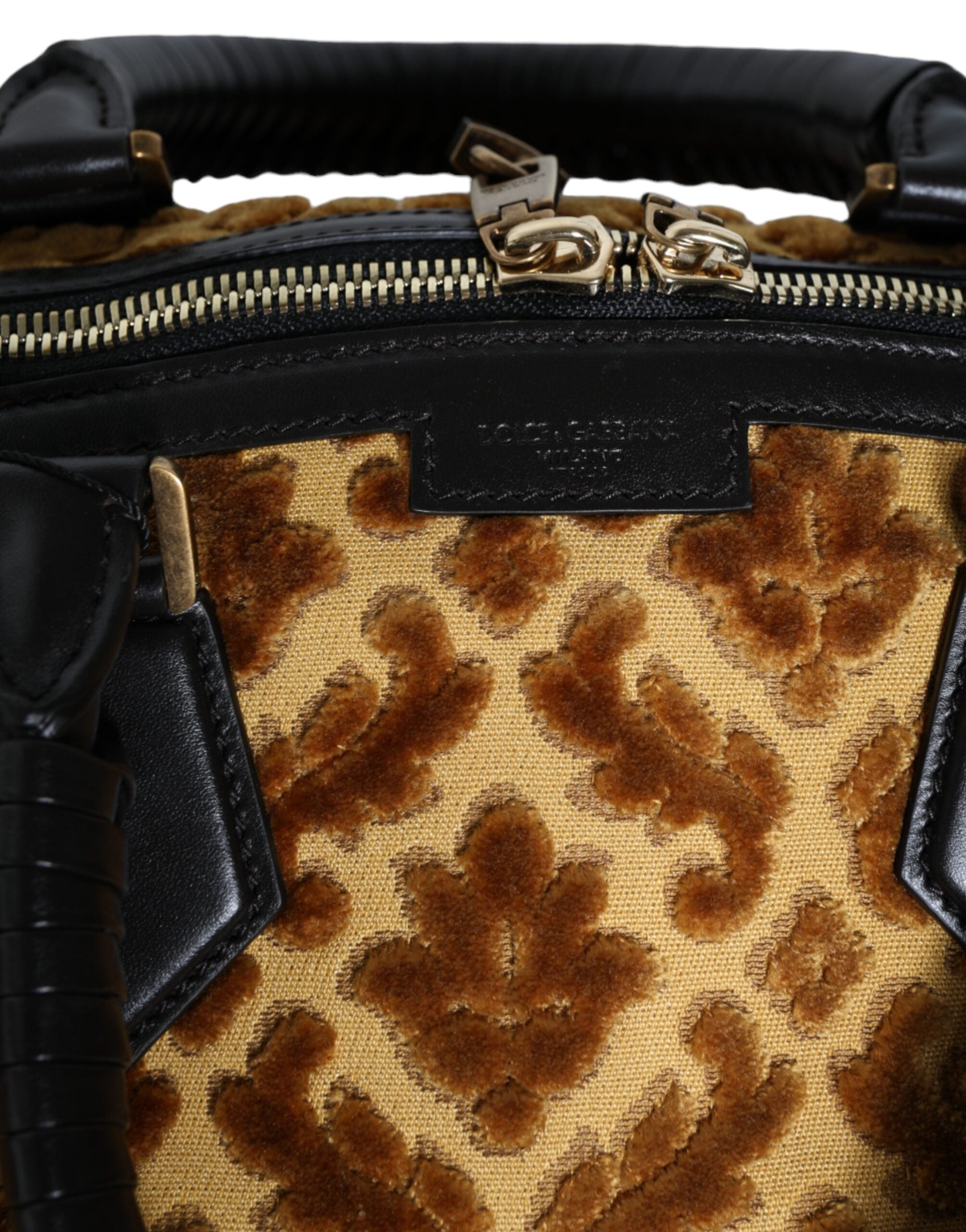 Dolce & Gabbana Beige Velvet Top Handle Shoulder Duffle Women Bag -  Luxury Shoulder Bag for Women -  Dolce & Gabbana.