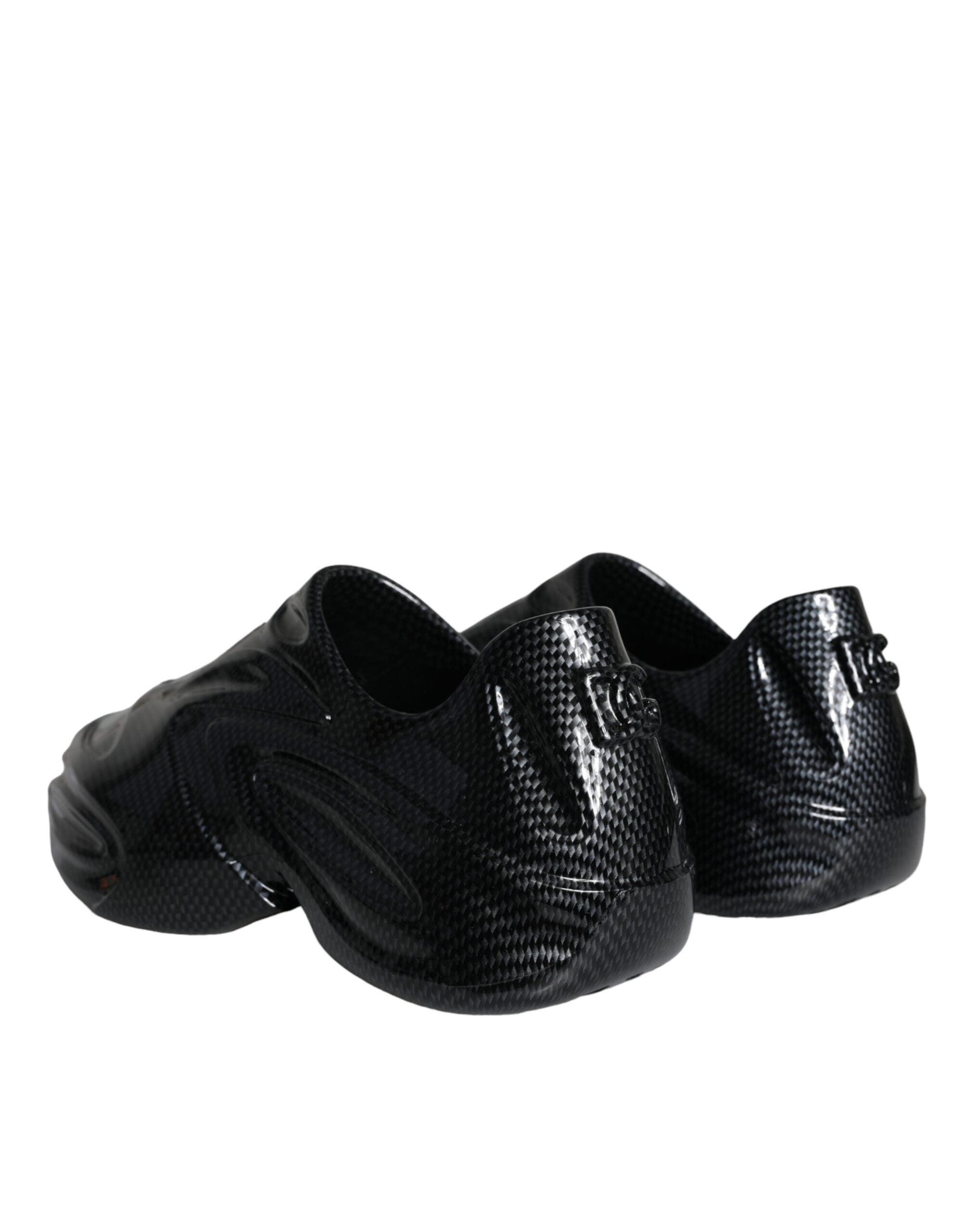 Dolce & Gabbana Black Foiled Rubber Toy Low Top Men Sneakers Shoes -   -  Dolce & Gabbana.
