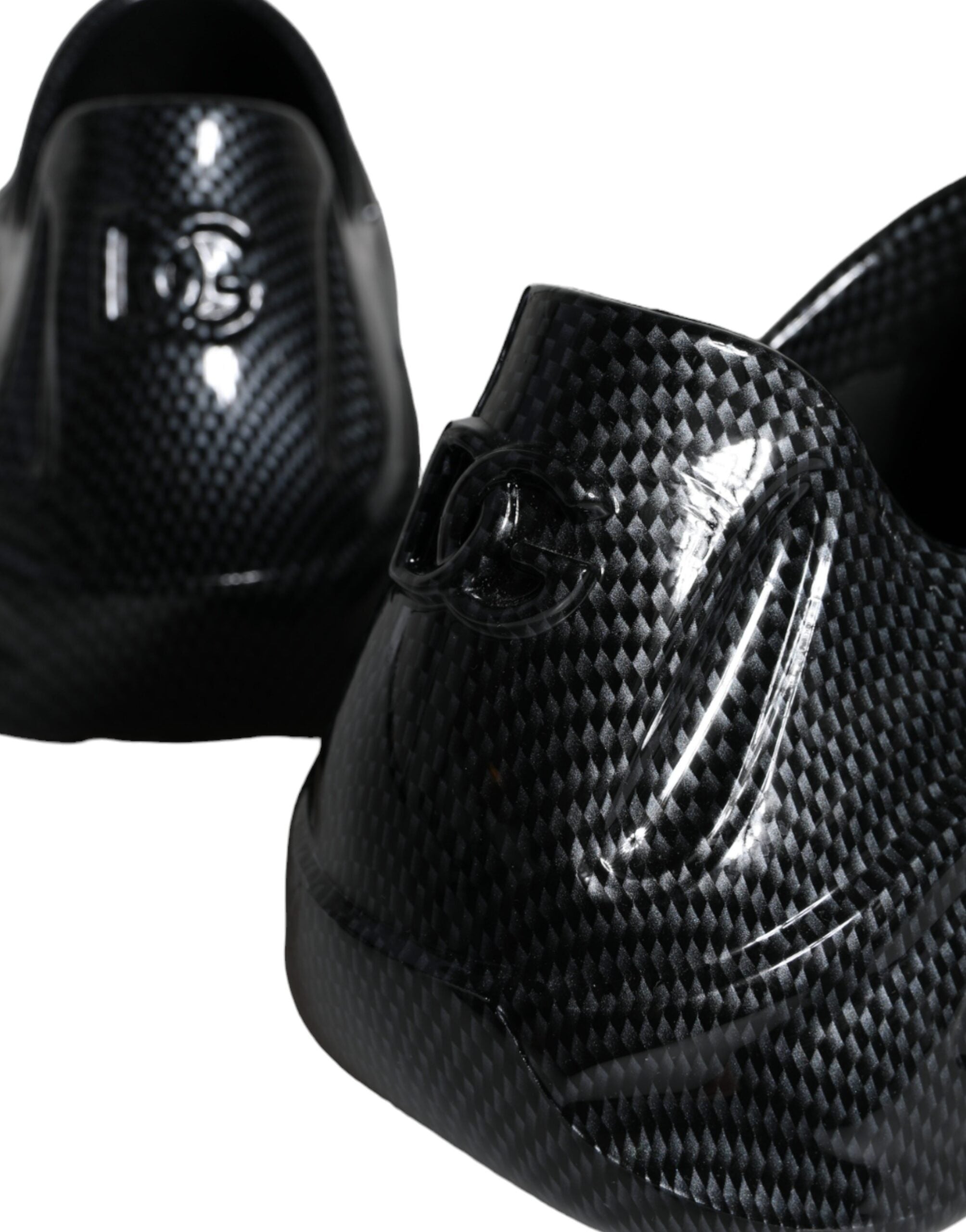 Dolce & Gabbana Black Foiled Rubber Toy Low Top Men Sneakers Shoes -   -  Dolce & Gabbana.
