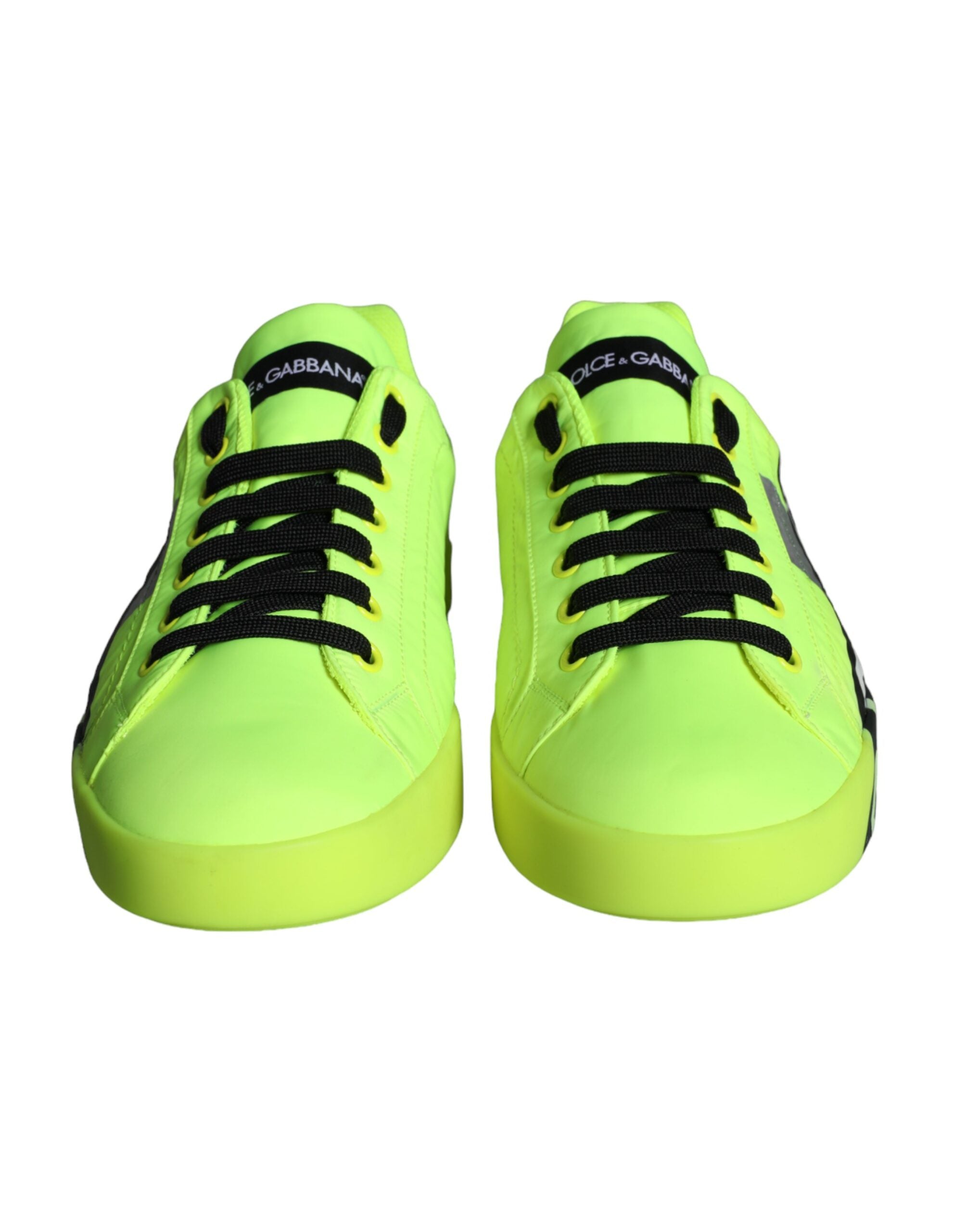 Dolce & Gabbana Neon Green Logo Tape Low Top Sneakers Shoes -   -  Dolce & Gabbana.