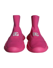 Dolce & Gabbana Pink Logo Print Slip On Socks Sneakers Shoes -   -  Dolce & Gabbana.