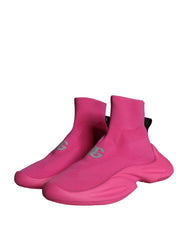Dolce & Gabbana Pink Logo Print Slip On Socks Sneakers Shoes -   -  Dolce & Gabbana.
