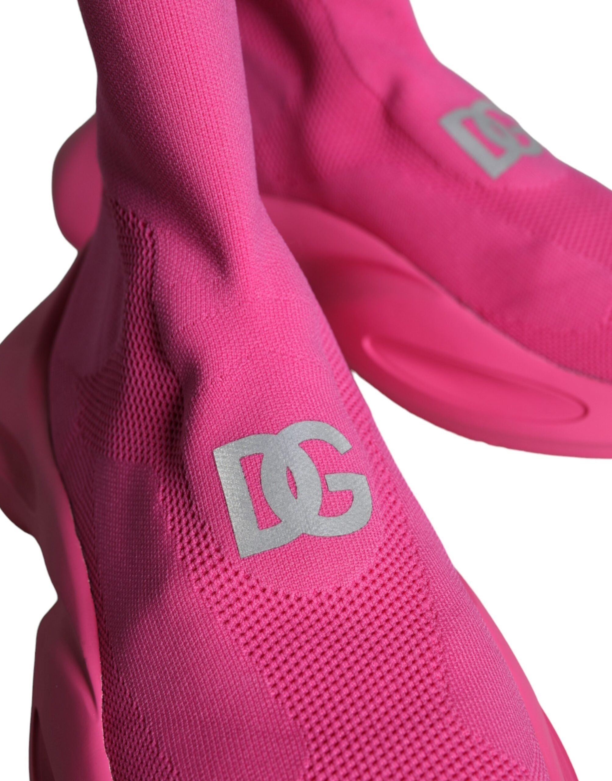 Dolce & Gabbana Pink Logo Print Slip On Socks Sneakers Shoes -   -  Dolce & Gabbana.