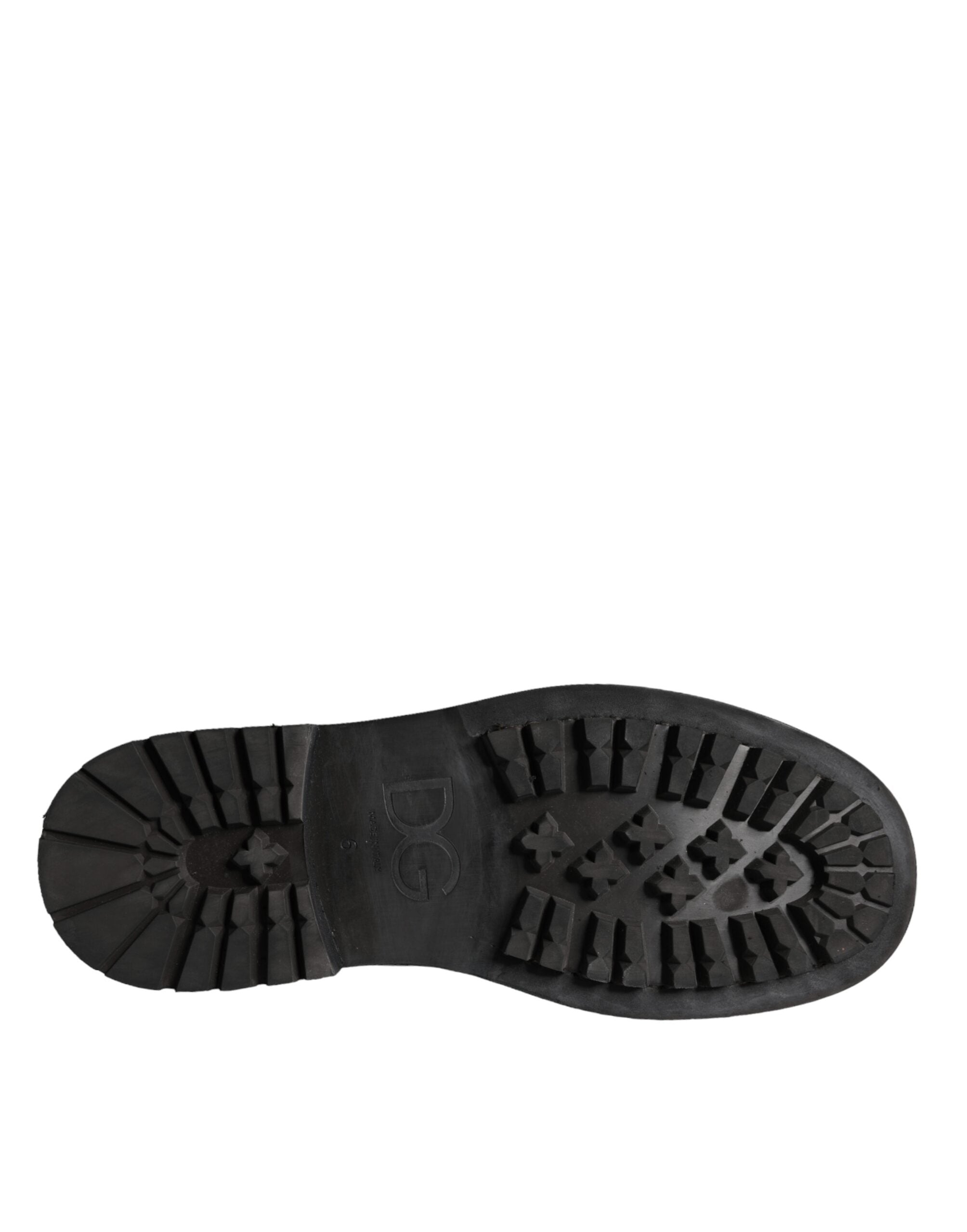 Dolce & Gabbana Black Lace Up Mid Calf Boots Men Shoes -   -  Dolce & Gabbana.