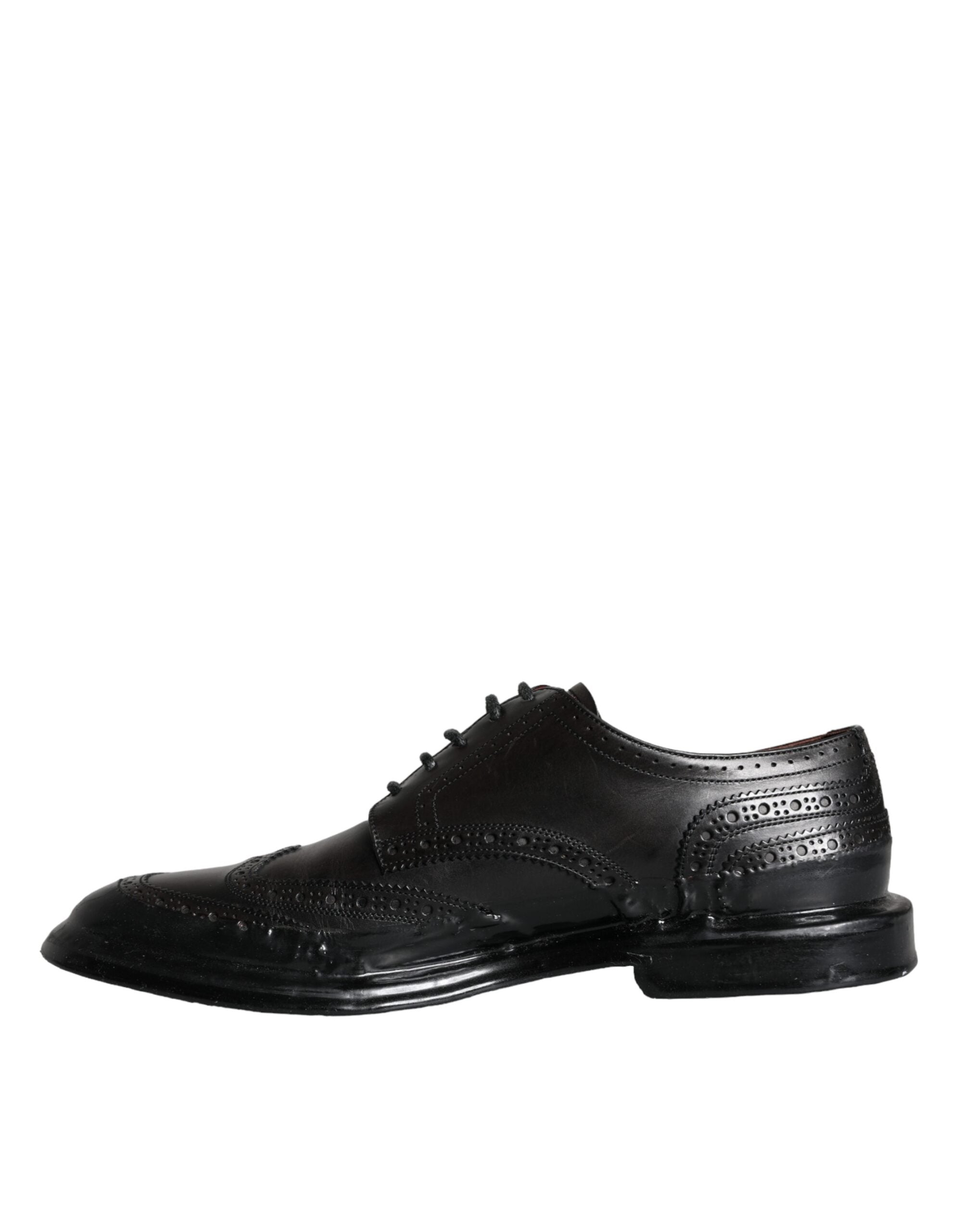 Dolce & Gabbana Black Leather Oxford Wingtip Formal Men Shoes -   -  Dolce & Gabbana.